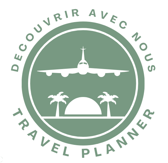 logo fond transparent decouvrir avec nous travel planner vert sauge